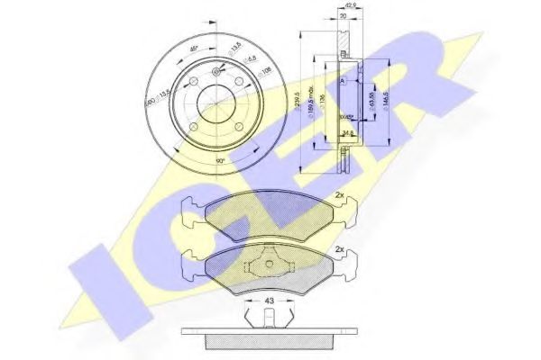 Set frana, frana disc