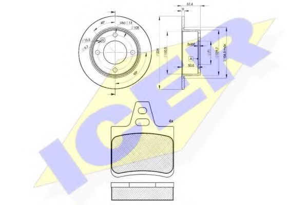 Set frana, frana disc