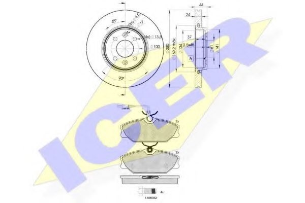 Set frana, frana disc