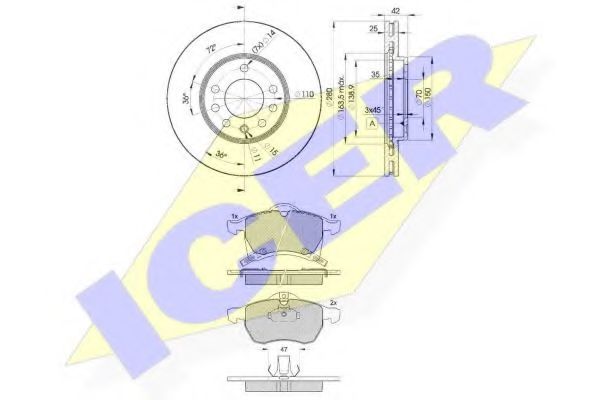 Set frana, frana disc