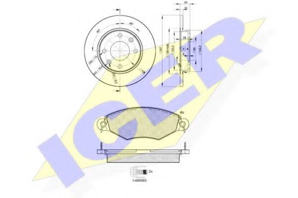 Set frana, frana disc