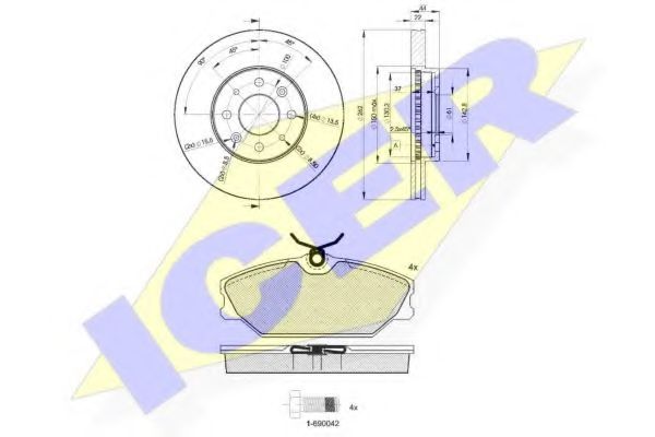 Set frana, frana disc