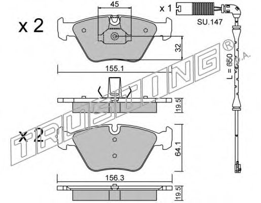 set placute frana,frana disc