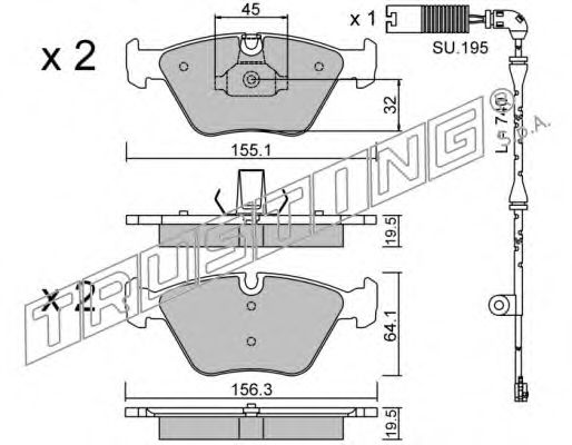 set placute frana,frana disc