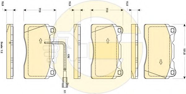 set placute frana,frana disc