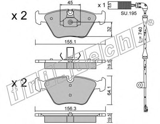 set placute frana,frana disc