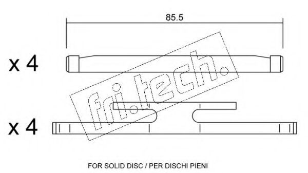 Set accesorii, placute frana