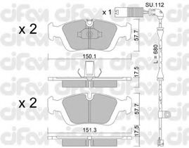 set placute frana,frana disc