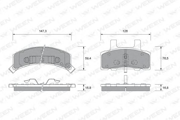 set placute frana,frana disc