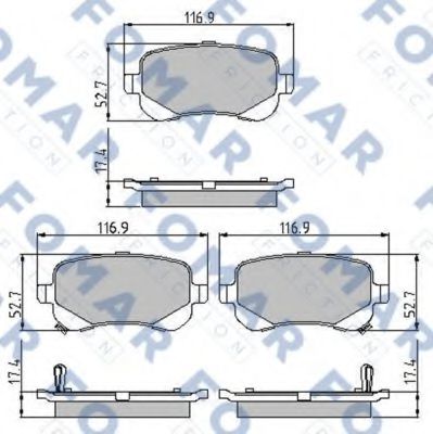 set placute frana,frana disc