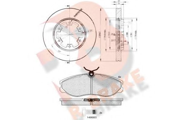 Set frana, frana disc