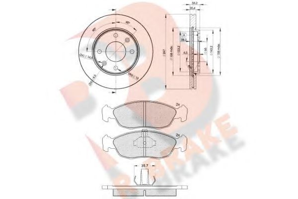 Set frana, frana disc