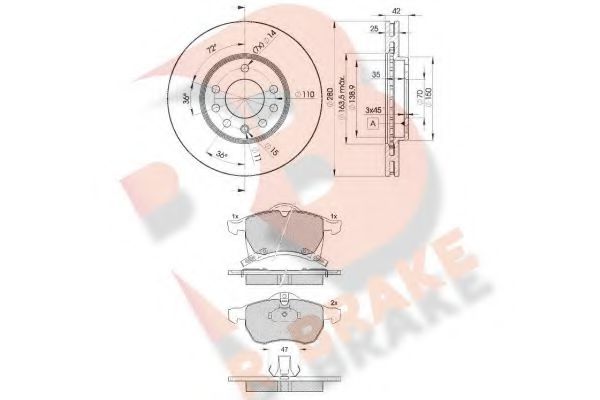 Set frana, frana disc