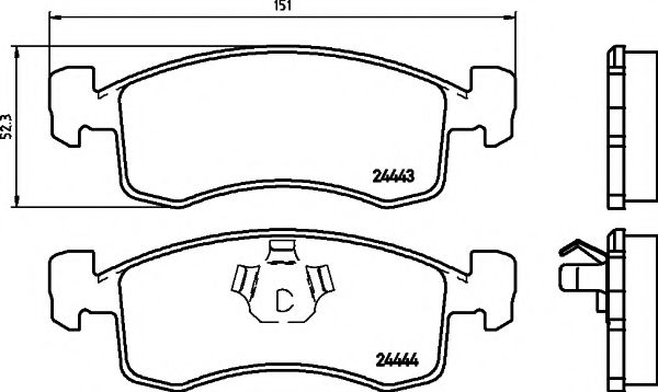 set placute frana,frana disc