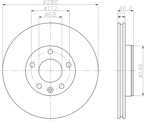 Set frana, frana disc